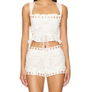 For Love & Lemons Charlotte Lace Top and Shorts Small